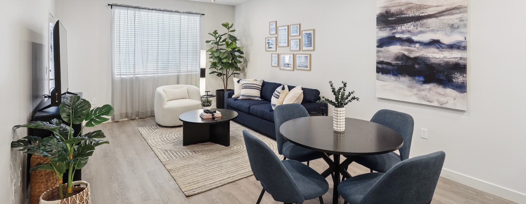 Open space living area with natural lighting